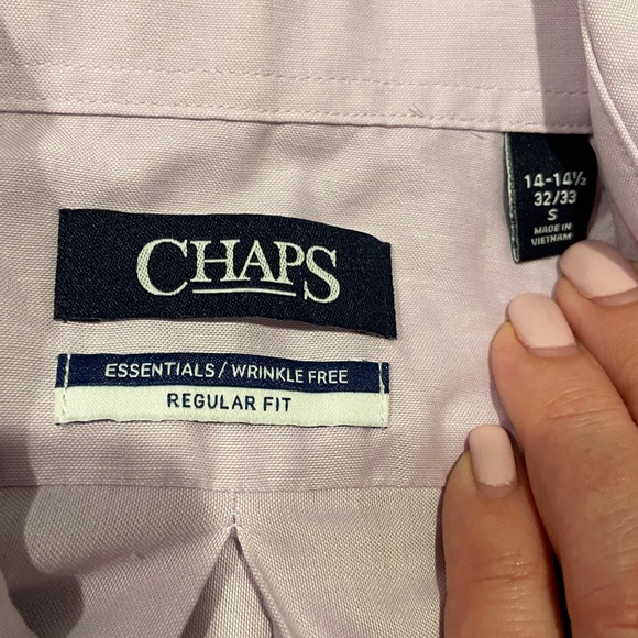 Chaps Men’s Essential Wrinkle-Free Dress Shirt – Size Small (14–14.5 | 32/33) - Picture 4 of 6